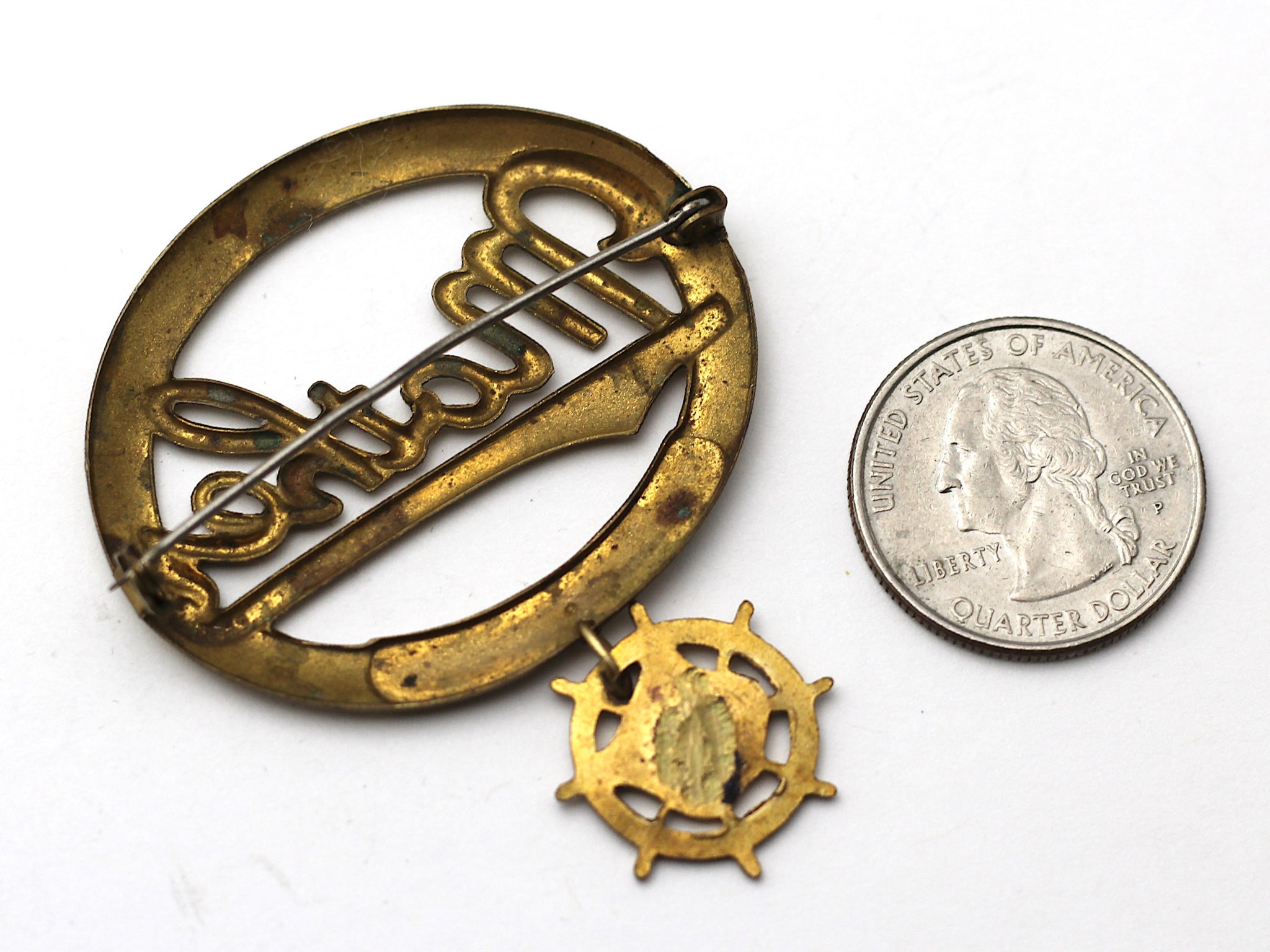 WWII-era Vintage Sweetheart Pin | Mother Transportation Brooch VB128