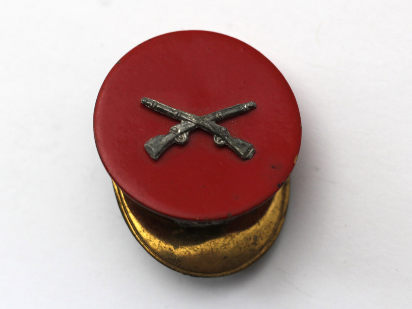 WWII-era Vintage Sweetheart Pin | Infantry locket brooch VB132