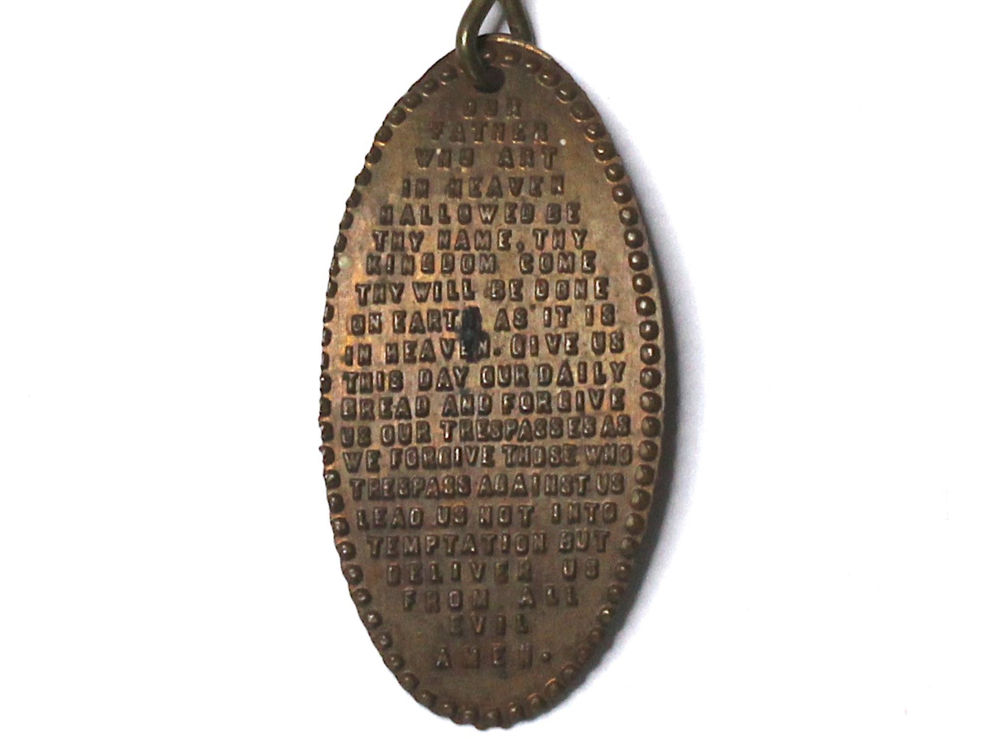 WWII-era Vintage Sweetheart Pin | Patriotic Eagle and Lord's Prayer Penny VB159