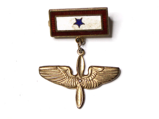 WWII-era Vintage Sweetheart Pin | Aviation and 1 Blue Star VB160