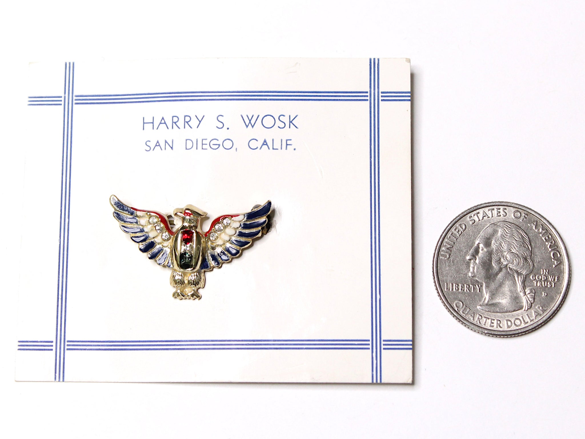 WWII-era Vintage Sweetheart Pin | Patriotic Eagle VB165