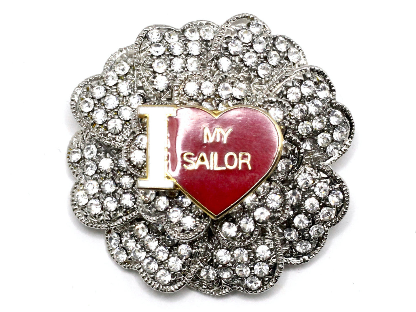 I Love My Sailor One of a Kind Navy Brooch BR1