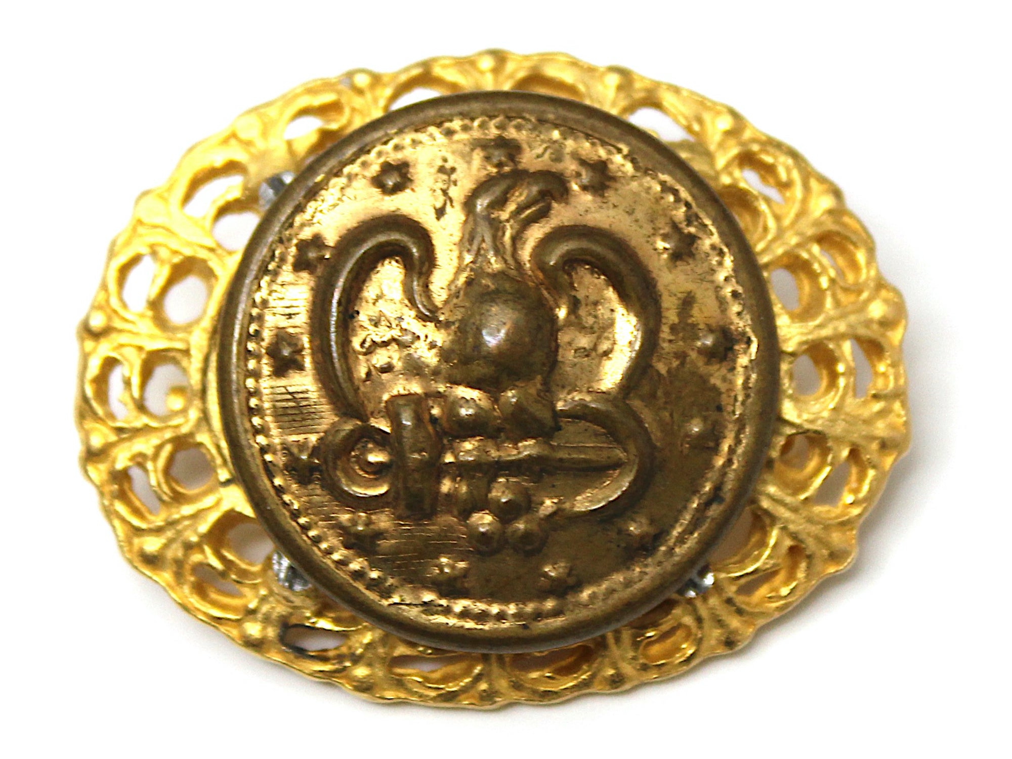 Navy Button Limited Edition Brooch BR160