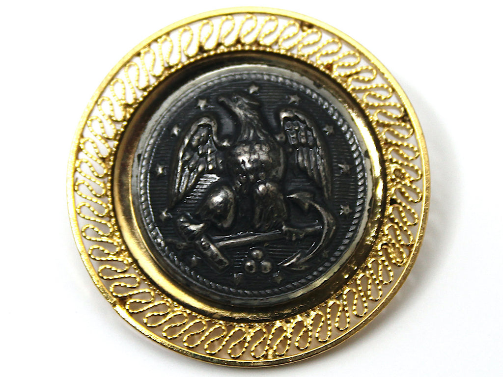 Navy Button Limited Edition Brooch BR162
