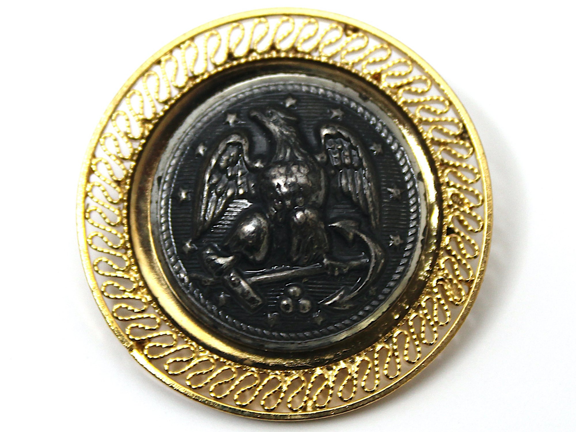 Navy Button Limited Edition Brooch BR162