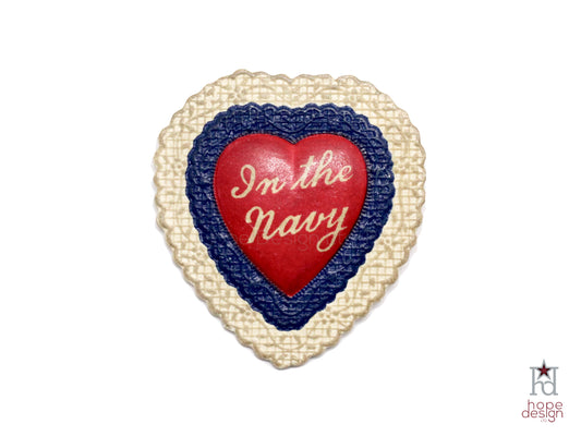 WWII-era Vintage Sweetheart Pin | Navy Bakelite VB10