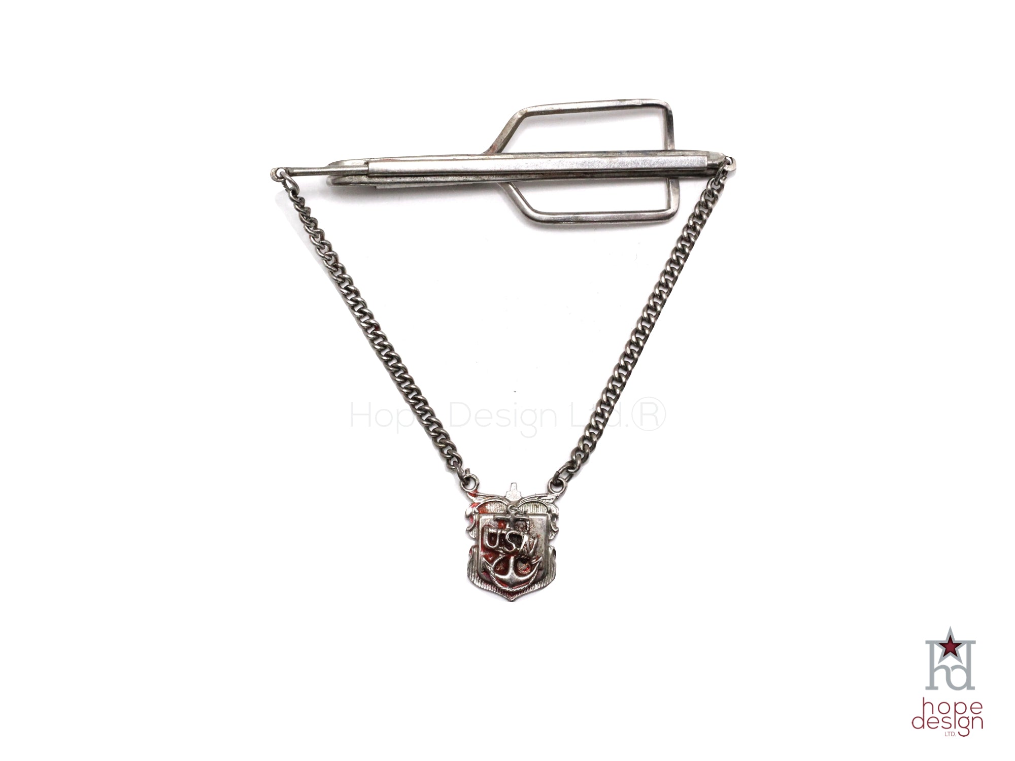 WWII-era Vintage Sweetheart Tie Clip | USN VB13