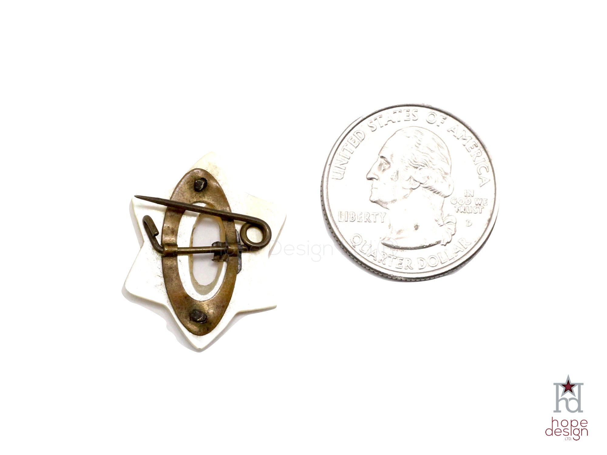 WWII-era Vintage Sweetheart Pin | Jewish Star VB25