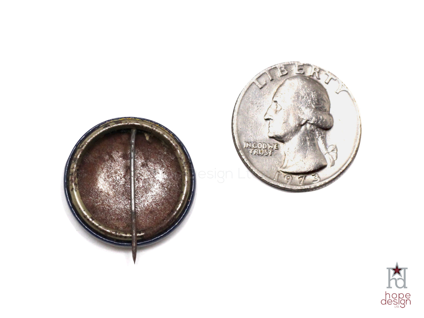 WWII-era Vintage Sweetheart Pin | Patriotic Navy Button VB43