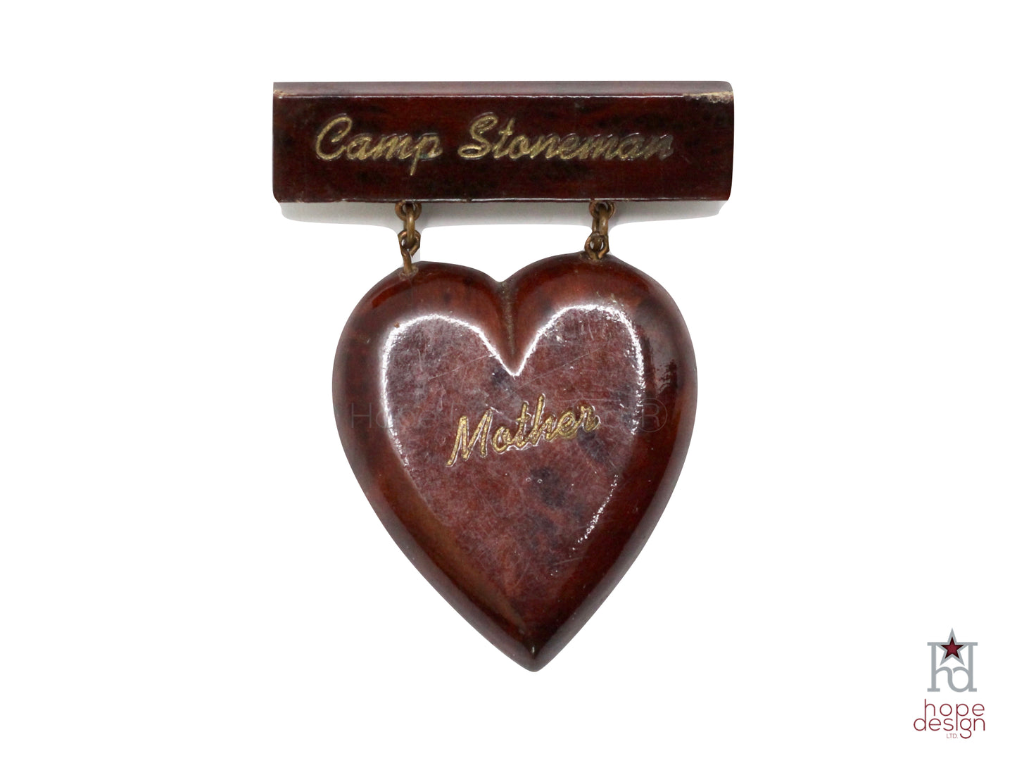 WWII-era Vintage Sweetheart Pin | Camp Stoneman Heart VB50