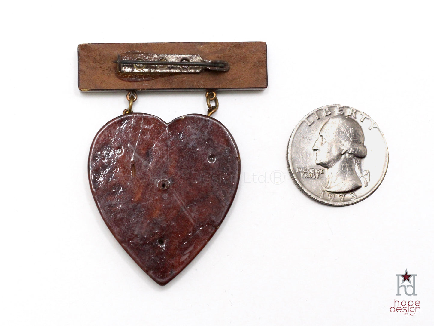 WWII-era Vintage Sweetheart Pin | Camp Stoneman Heart VB50