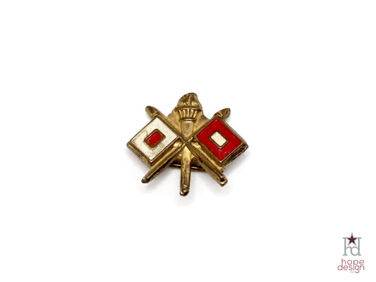 WWII-era Vintage Sweetheart Pin | Army Signal Corps VB86