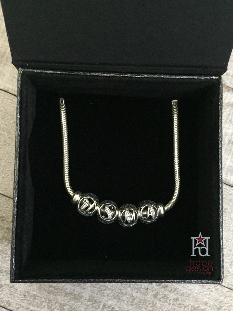 USMA Sterling Letter-Bead Bracelet