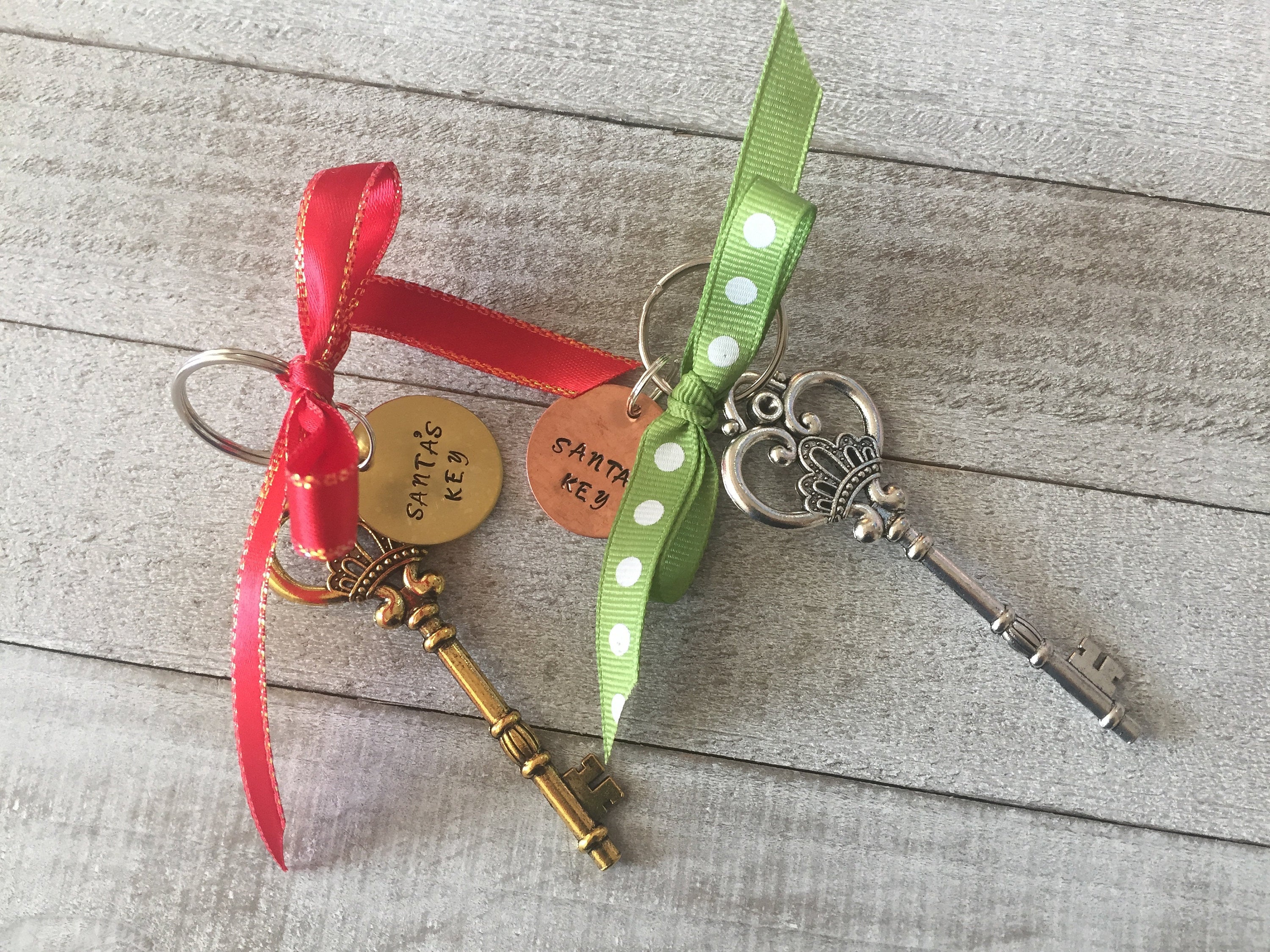 Hand-stamped Santa Key