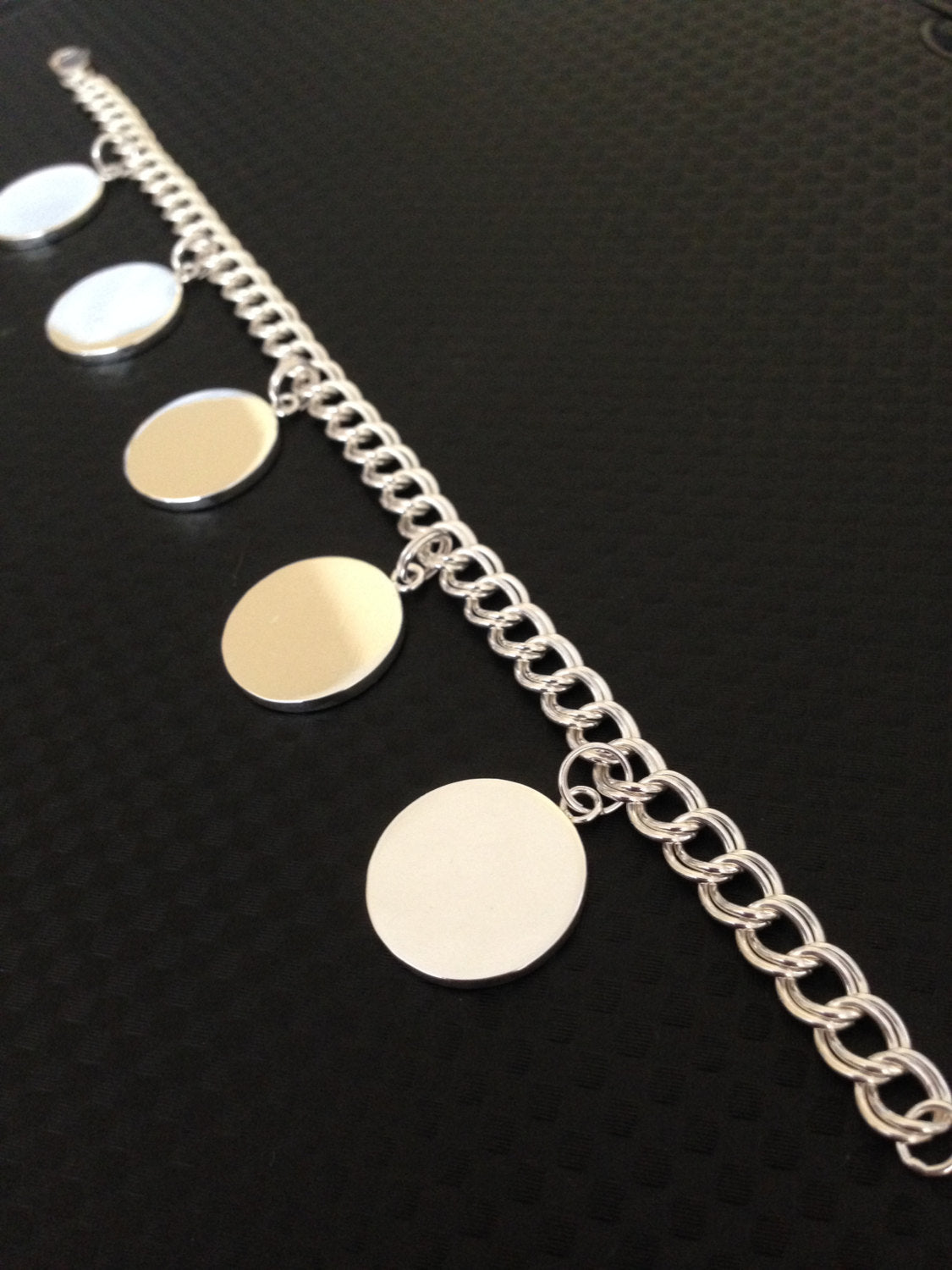 5 Silver-Filled Drops on 7-Inch Sterling Silver Bracelet (pins not included)